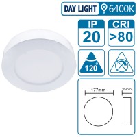 LED-Leuchtpanel E5 mini, rund, 12 Watt, D177 x 35mm, weiss, daylight