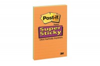 POST-IT Block Super Sticky 102x152mm, 46453SSAN, 3-farbig ass., liniert 45 Bl.