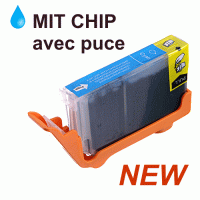 Tintenpatrone cyan, 9 ml. NEW ! MIT Chip. kompatibel zu Canon CLI-521C