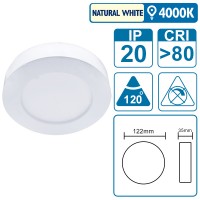 LED-Leuchtpanel E5 mini, rund, 6 Watt, D122 x 35mm, weiss, natural white