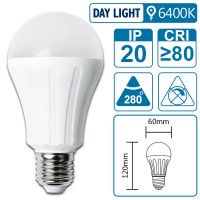 LED-Leuchte mit E27 Sockel, 12 Watt (entspricht ca. 100 Watt), daylight, big angle