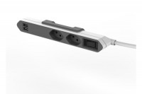 POWERCUBE Steckdosenleiste grau/weiss 2xT.13 2xUSB 5V 2.1A, 66.9122 POWERCUBE Steckdosenleiste grau/weiss 2xT.13 2xUSB 5V 2.1A, 66.9122