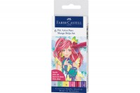 FABER-CASTELL Pitt Artist Pen Manga Shôjo couleurs 6 pcs., 167155 FABER-CASTELL Pitt Artist Pen Manga Shôjo couleurs 6 pcs., 167155