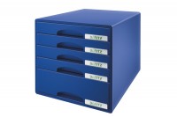 LEITZ Schubladenbox Plus blau, 52110035, 5 Fächer