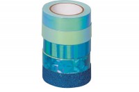 HEYDA Deko-Tape blau 4x12mmx5m/1x12mmx2m, 203584516