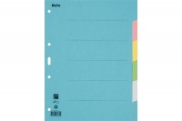 BIELLA Register Karton farbig A4, 461406, 6-teilig, blanko