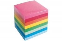 BÜROLINE Zettelbox Papier 90x90mm farbig ass., 80gr. 700 Blatt, 376459
