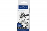 FABER-CASTELL Pitt Artist Pen Manga Mangaka noir 6 pcs., 167124 FABER-CASTELL Pitt Artist Pen Manga Mangaka noir 6 pcs., 167124