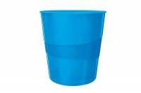 LEITZ Papierkorb WOW 15 Liter, 52781036, blau metallic