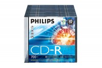 PHILIPS CD-R Slim 80MIN/700MB, CR7D5NS10, 52x foil 10 Pcs