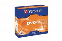 VERBATIM DVD-R Jewel 4.7GB, 43519, 1-16x  5 Pcs