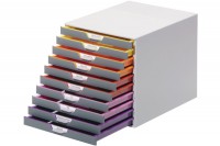 DURABLE Schubladenbox Varicolor 10 -C4, 7610/27, farbige Griffe, 10 Schubladen