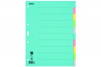 BIELLA Register Karton farbig A4, 461410, 10-teilig, blanko