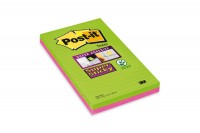 POST-IT Block Super Sticky 203x127mm, 5845-SSUC, grün/pink,4x45 Blatt,liniert
