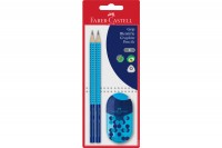 FABER-CASTELL Crayon, Taille-crayon B Grip 2001 set, 3 couleurs, 183587 FABER-CASTELL Crayon, Taille-crayon B Grip 2001 set, 3 couleurs, 183587
